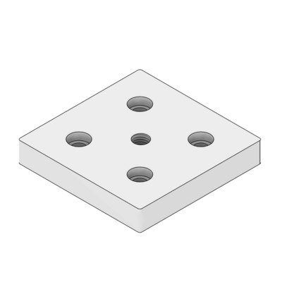 MODULAR SOLUTIONS MOUNTING PLATE 90 X 90 M12 THREADED THRU HOLE